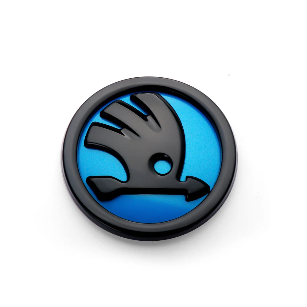 Emblema ABS de 80/90/100mm para el capó delantero del coche, adhesivo para maletero, para Skoda Yeti, Octavia, Fabia, Kodiaq, Rapid, Karoq, Superb, Kamiq S