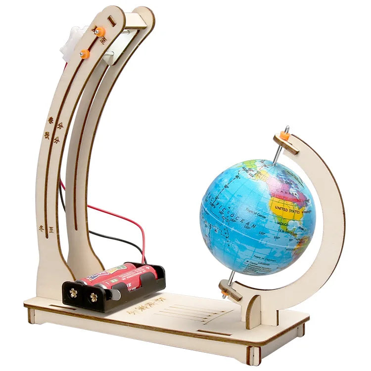 DIY STEM Earth modelo día noche ciclo globo educativo juguete de madera hecho a mano juguete ciencia Kit para niños aula aprendizaje de física