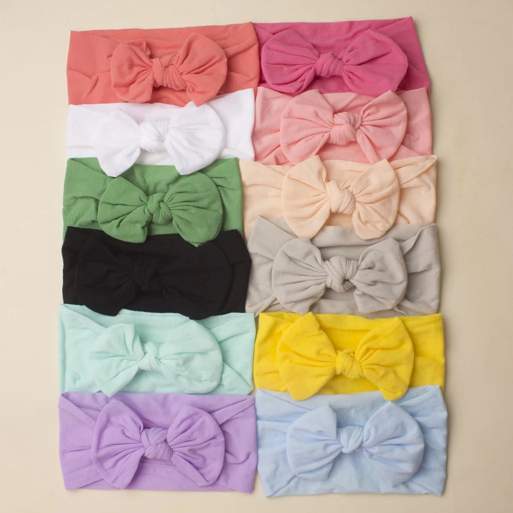 Diademas con lazo para niñas, banda elástica suave para el cabello, accesorios para el cabello de bebé recién nacido, regalos para fiestas, pañuelos para la cabeza para niñas