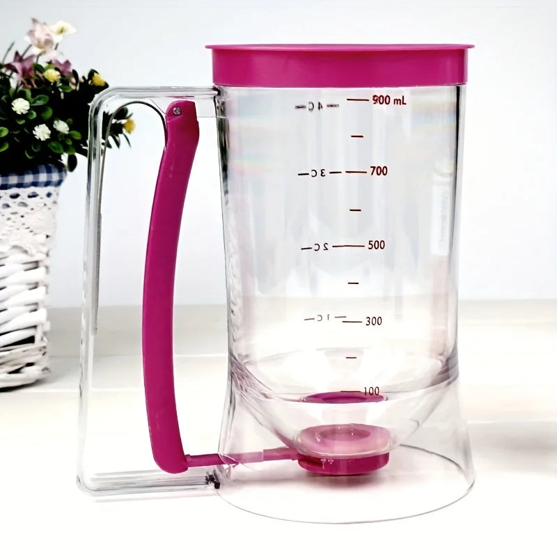 Dispensador de masa de 900ml, embudo graduado de mano, Dispensador de masa para panqueques, magdalenas y pasteles, 1 Uds.