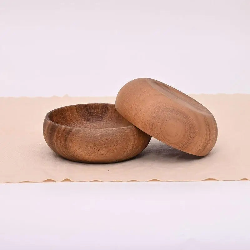 NUEVO Tazón de Madera Maciza Hecho a Mano, Vajilla de Madera para Frutas, Ensaladas, Postres y Arroz
