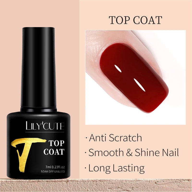LILYCUTE-esmalte en Gel para uñas, barniz semipermanente para manicura, con LED UV, 129 colores, 7ML