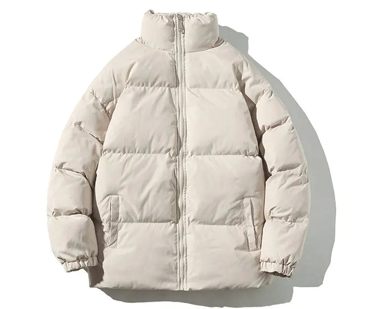 Ropa de calle Harajuku abrigo de invierno cálido para hombre Parka informal de Color sólido con cuello levantado chaqueta de invierno de gran tamaño para mujer