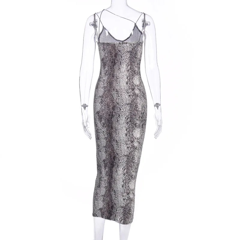 Vestido elegante sin mangas de leopardo para mujer, ropa Sexy de verano, moda femenina, cintura alta, tirantes finos, vestidos de fiesta de noche ajustados