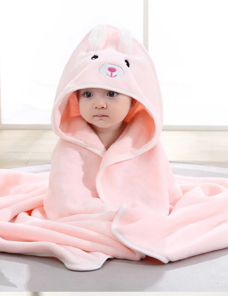 Toallas de Baño para Bebés con Diseño de Animales de Dibujos Animados, Toalla con Capucha Suave para Recién Nacidos, Bata de Baño para Niños Pequeños, Envoltura Cálida para Dormir para Niños y Niñas