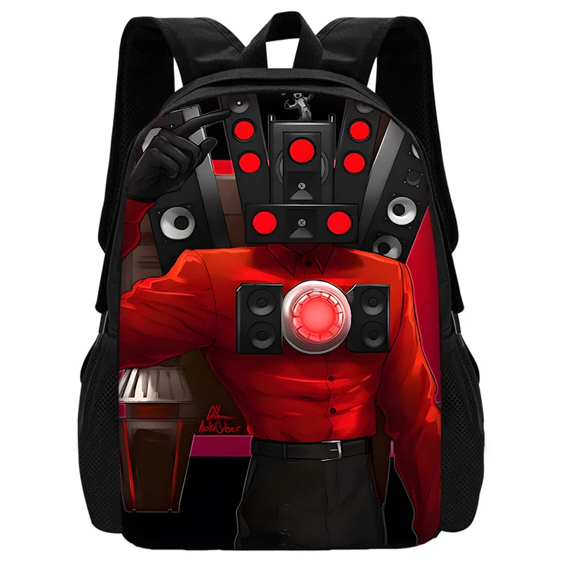 Mochila de baño Skibidi escolar para niños con bolsas para el almuerzo, bolsas para lápices, mochilas escolares para niños y niñas, el mejor regalo