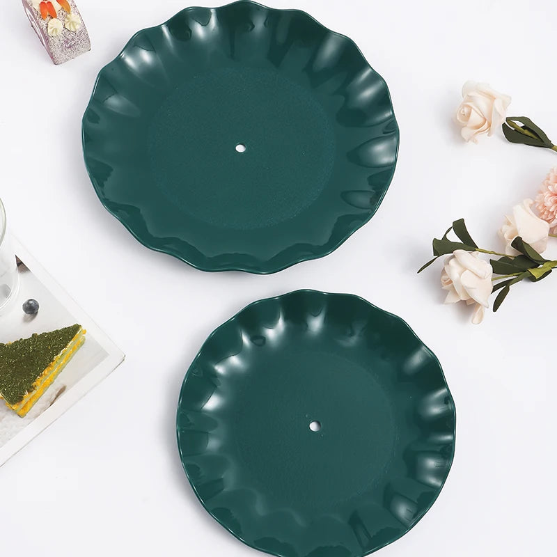 Soporte Redondo de Doble Capa para Pasteles y Dulces, Plato de Frutas para Bodas y Fiestas, Bandeja Decorativa para el Hogar, Exquisito