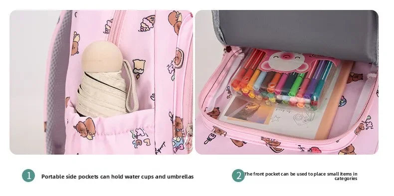 Mochila colorida Capybara 3 unids/set para mujer, mochilas escolares informales con bolsa de almuerzo, mochila para chica, niño, estudiante y adolescente