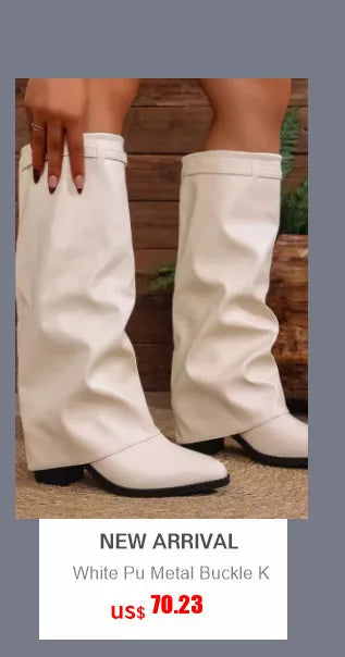 Botas de Mujer Talla Grande 40-46, Tacón Alto de 11 cm, Botas por Encima de la Rodilla, Cierre Trasero con Cremallera, Botas de Moda con Personalidad 2026