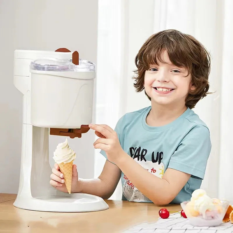 Máquina de helado Manual automática de sobremesa operación Simple Mini máquina de helado suave de gran capacidad para el hogar DI