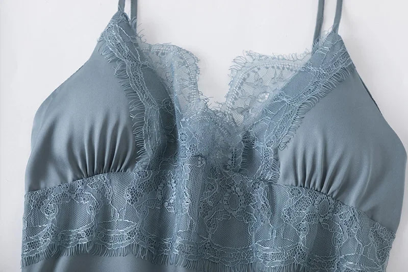 Conjunto de pijama de seda blanca para mujer, bata de boda de 5 piezas, camisón Sexy de encaje, ropa de dormir, Kimono, albornoz, lencería