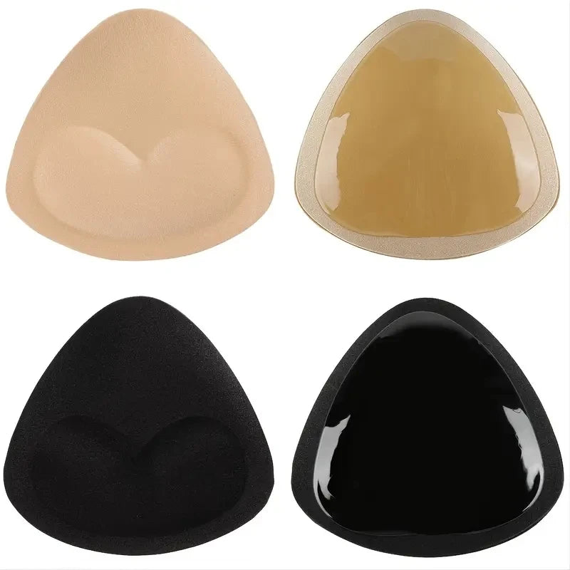 Almohadilla de realce de pecho para mujer, sujetador de silicona autoadhesivo Invisible, almohadillas de Bikini gruesas, sujetador de inserción, estera de mar, 2 uds.