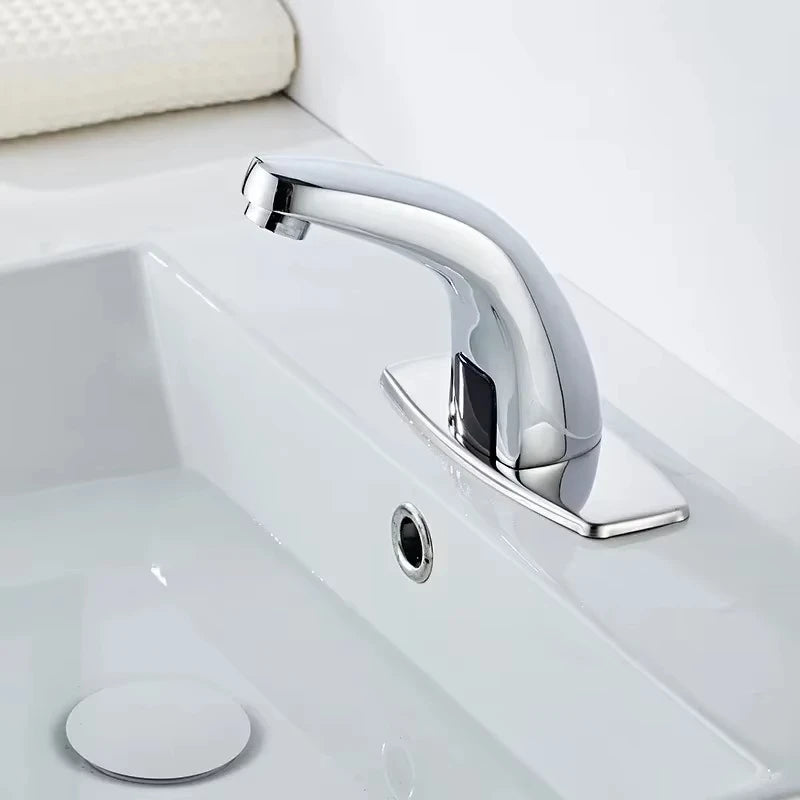 Grifo de agua fría y caliente automático electrónico sin contacto, grifo electrónico con sensor, grifo sin contacto