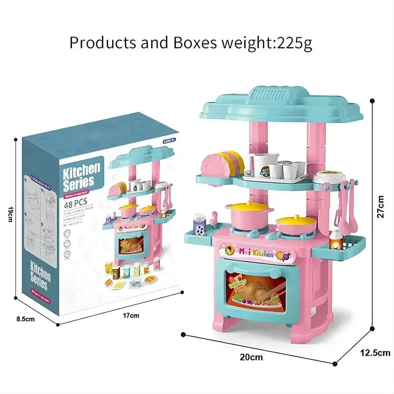 Mini juego de mostrador de cocina DIY, vajilla de comida de cocina simulada, juego de rol para casa, juego de simulación, juguete para regalo para chico y niño