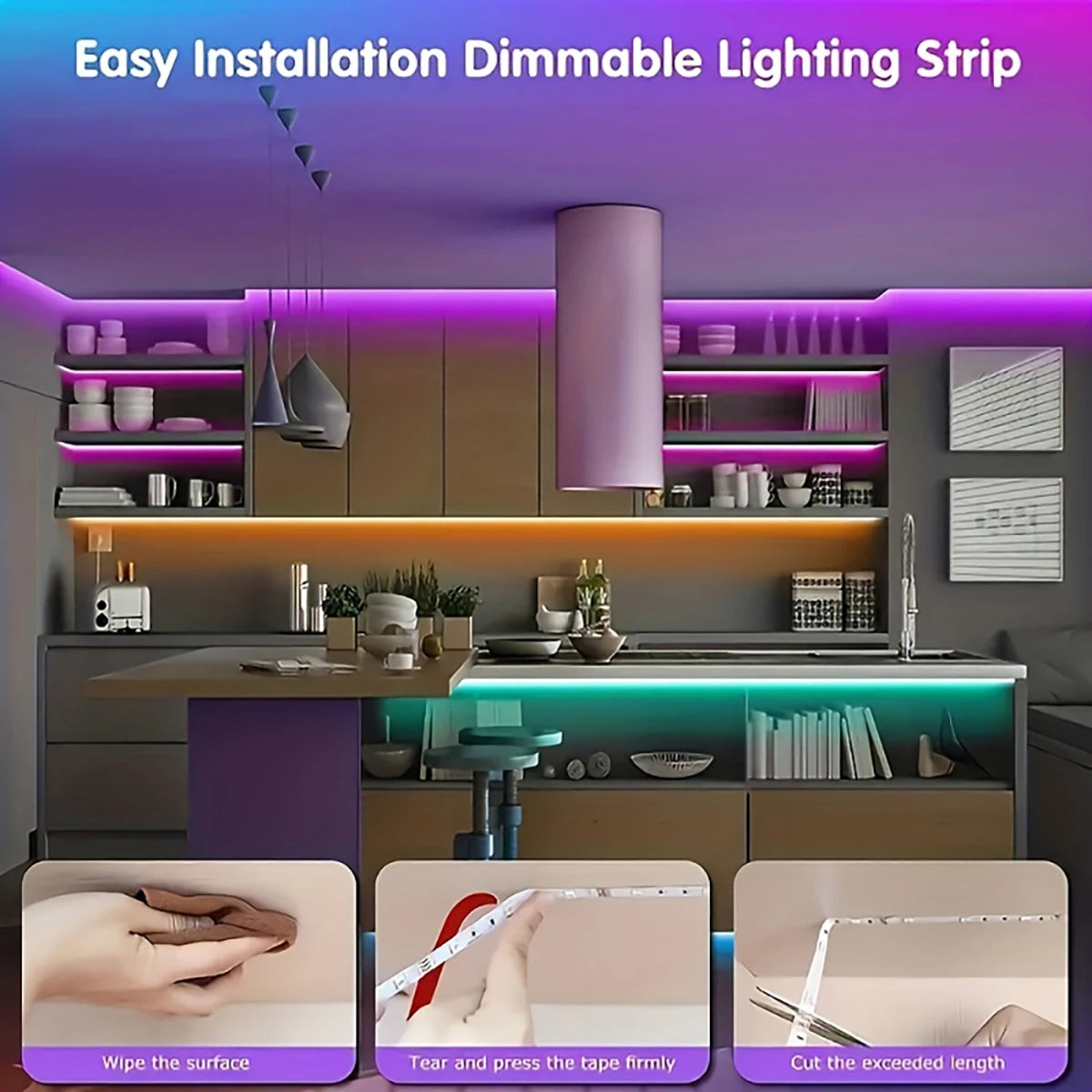 Tira de luces Led con Control remoto de 44 teclas, 1m, 5m, 10m, 20m, cinta RGB, pared Led para habitación, hogar, dormitorio, decoración de fiesta, retroiluminación de TV
