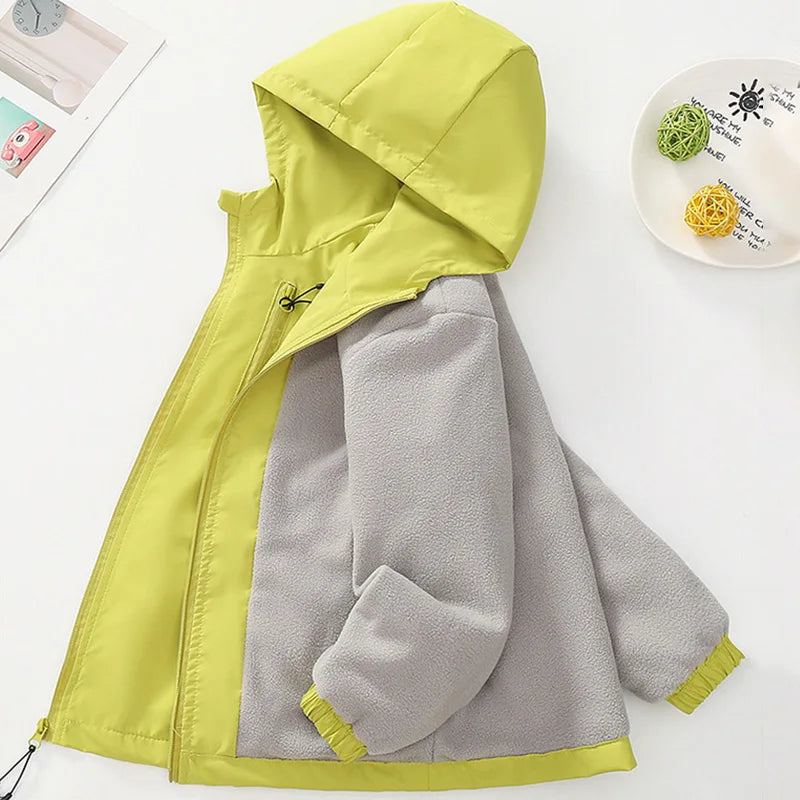 Abrigo de Felpa y Algodón para Niños, Otoño-Invierno 2026, Parka para Niños de 4 a 14 Años, Chaqueta con Capucha, Impermeable, Gruesa y Cálida, Cortavientos Informal