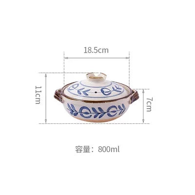 Cazuela de cerámica de estilo japonés, olla pequeña negra, cacerola de arcilla, utensilios de cocina para el hogar, suministros de cocina, olla para sopa, 1 Uds.