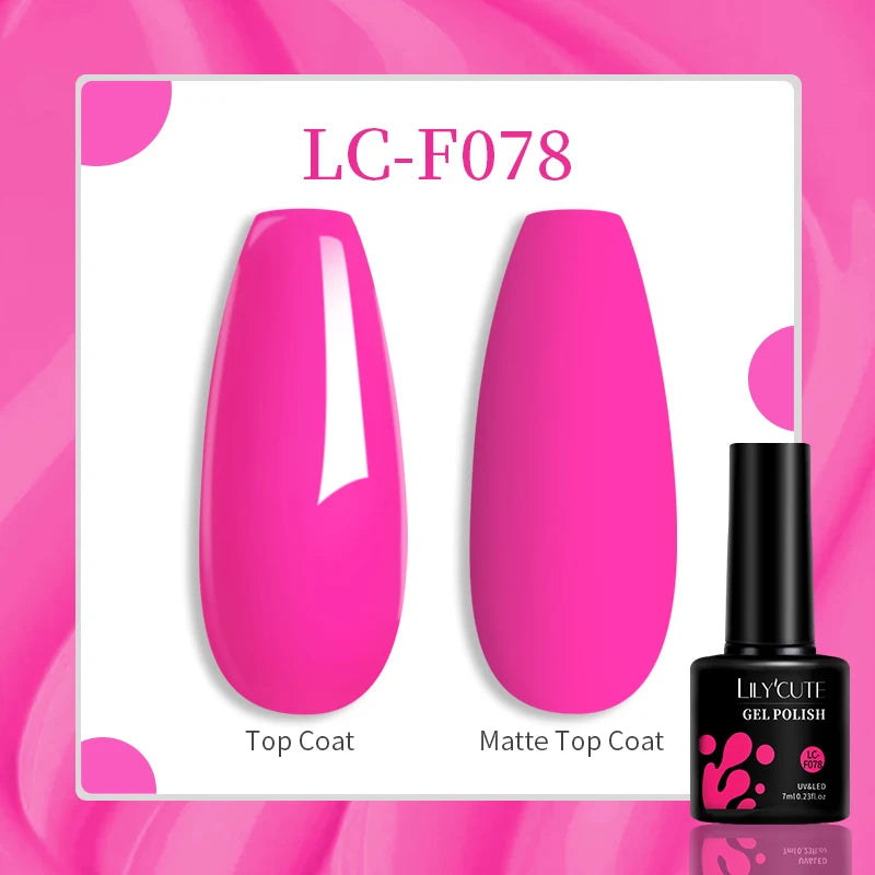 LILYCUTE-esmalte en Gel para uñas, barniz semipermanente para manicura, con LED UV, 129 colores, 7ML