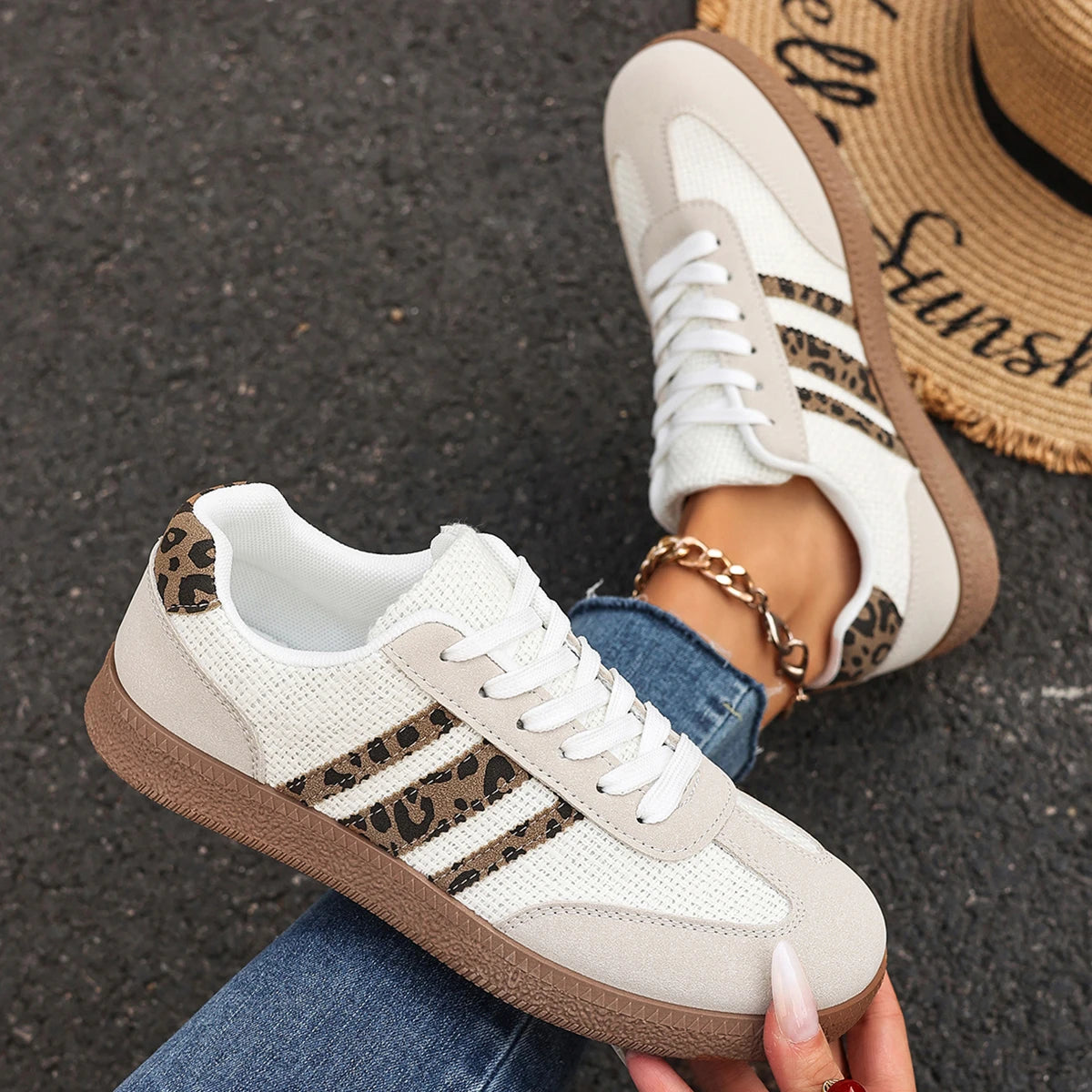 2025 nuevas zapatillas De deporte para Mujer, Zapatos planos informales a la moda, Zapatos vulcanizados con punta redonda y cordones, Zapatos planos cómodos para Mujer, Zapatos De Mujer