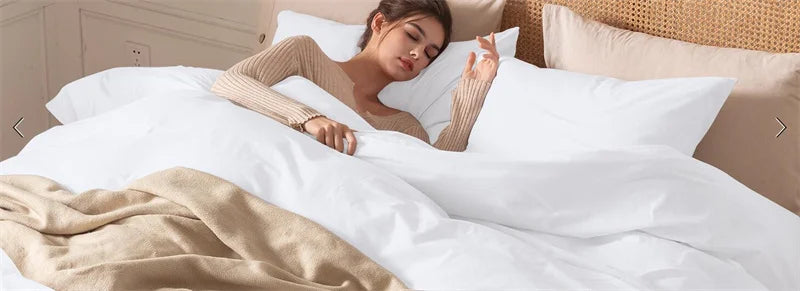 Juego de Ropa de Cama 100% Algodón, Juego de Sábanas de Algodón Lavado de Cuatro Piezas, Juego de Edredón, Funda de Edredón Doble para Parejas