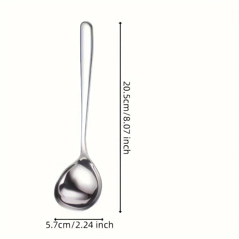 2pcs Heavy-Duty Stainless Steel Serving Spoons Rust-Resistant,Long Handle For Easy Kitchen Use With Soup,Porridge