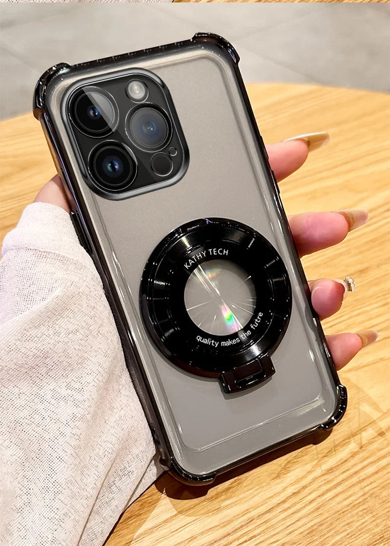 Funda de teléfono con revestimiento magnético para Xiaomi Redmi Note 11 13 14 Pro Plus 12C 13C 14C Poco X3 X5, funda con soporte transparente