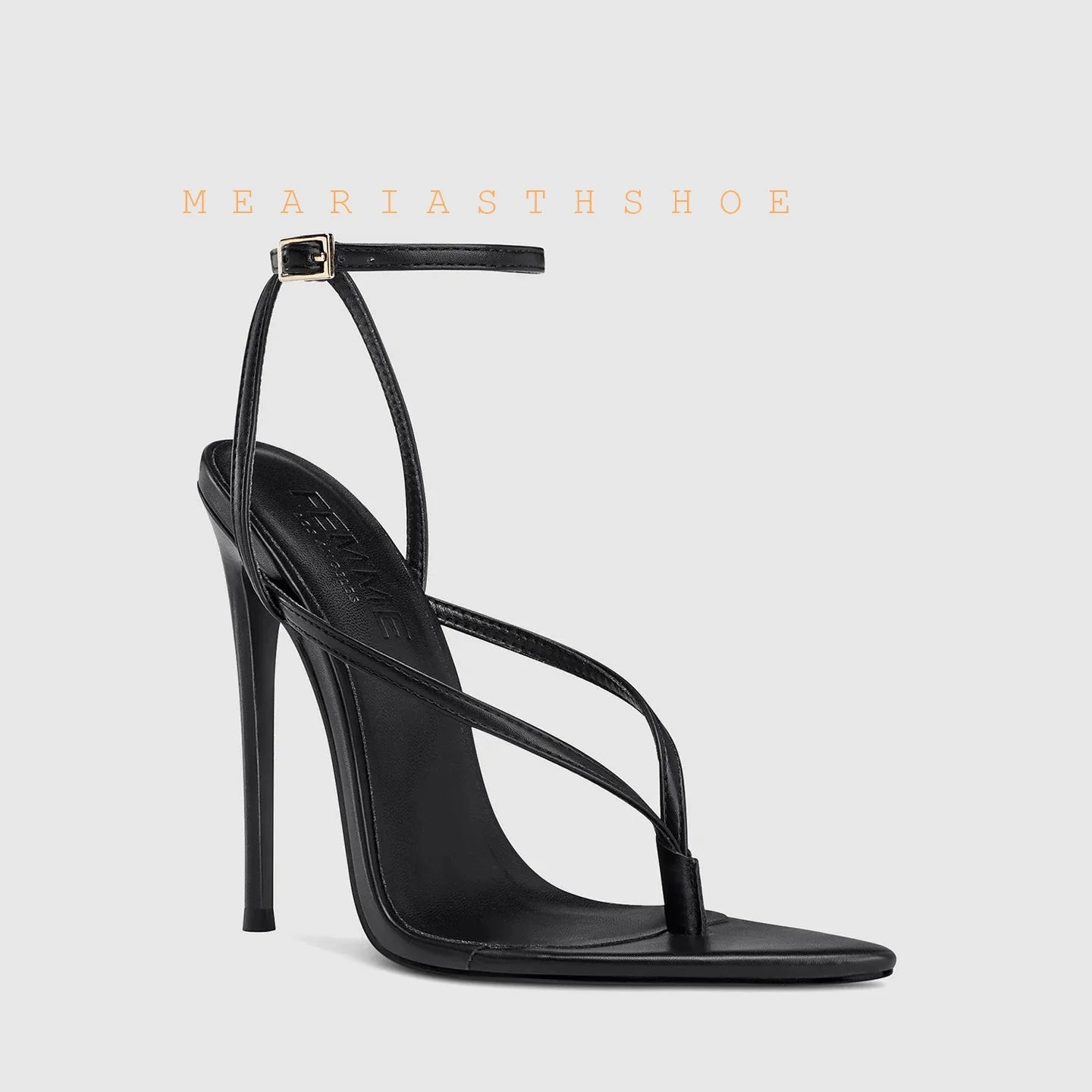 Sandalias de Tacón Alto con Punta Abierta y Correa en el Tobillo, de Cuero, con Hebilla, Diseño Sólido, Tacón Fino, para Mujer, con Lazos y Correa Trasera