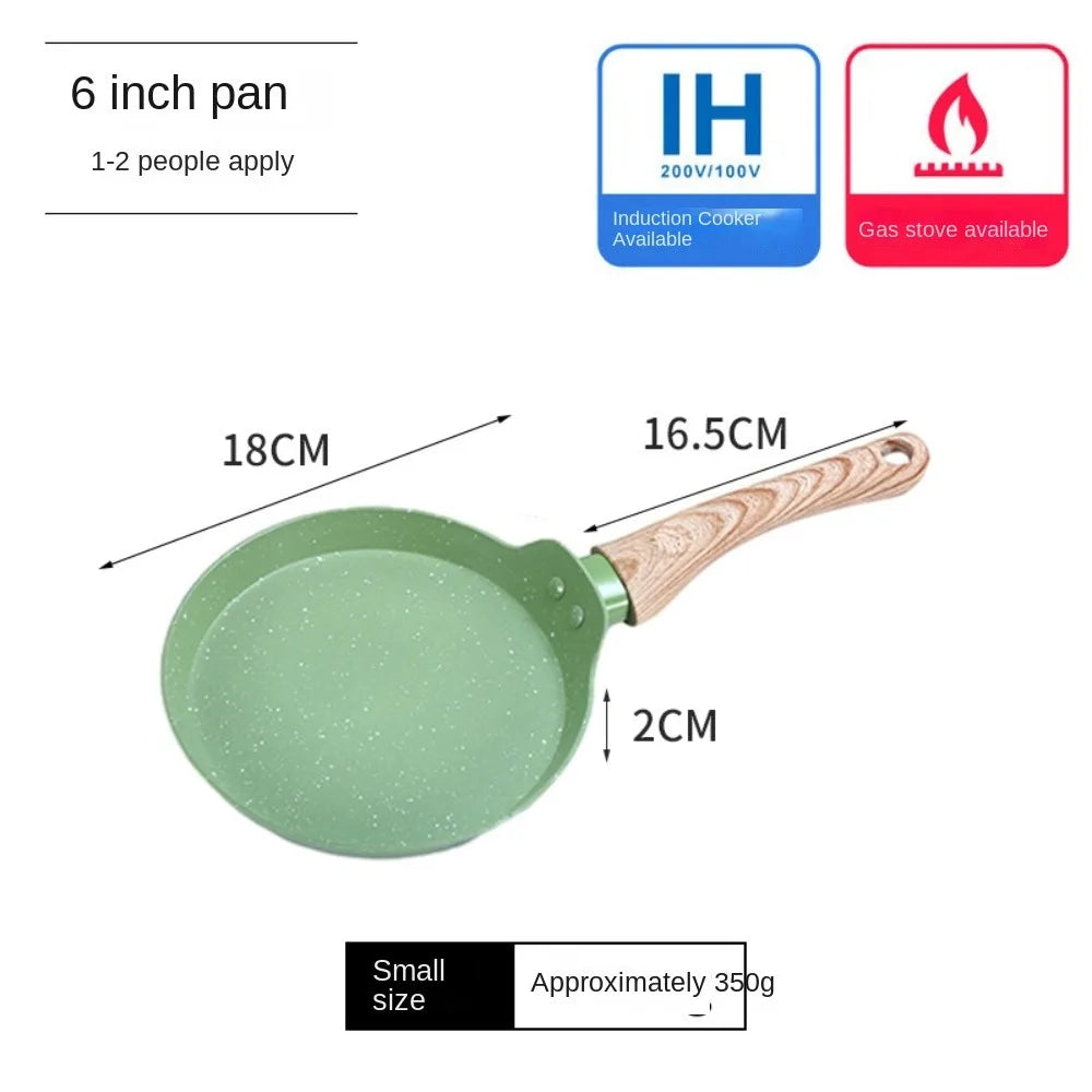 Olla para panqueques japonesa duradera de 6/8/10 pulgadas, sartén antiadherente fácil de limpiar, cocina para desayuno, Cocina de Inducción de Gas