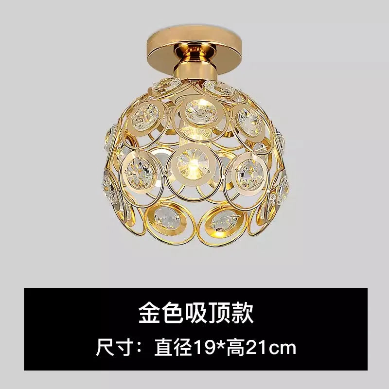 Lámpara Led de cristal para pasillo, balcón, luz de techo, estilo nórdico, personalidad, candelabro pequeño creativo, lámparas de entrada