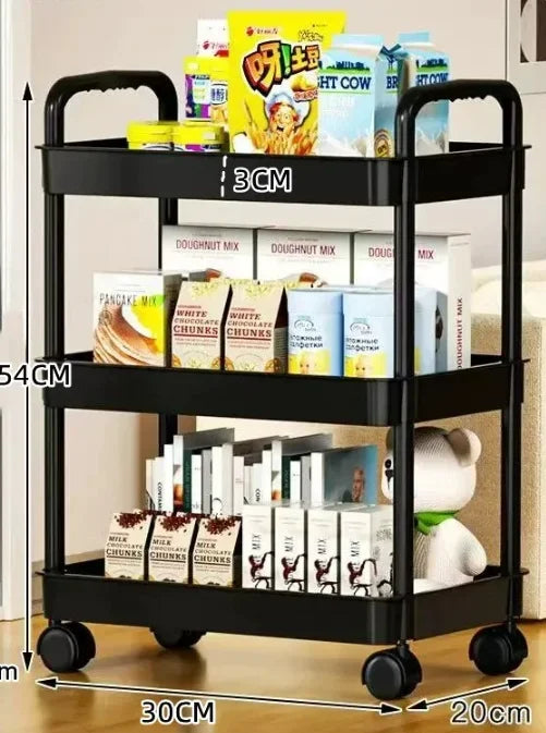 Estante de almacenamiento de carrito pequeño para baño, cocina casera, libro de aperitivos multicapa, móvil con ruedas, estante de almacenamiento de pie
