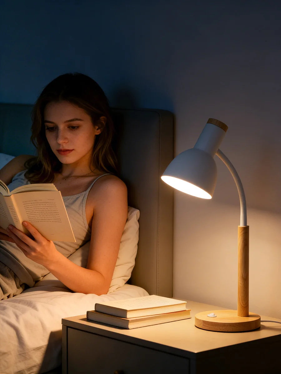 Lámpara LED de escritorio E27, lámparas de mesa con Base, bombilla reemplazable, luz de noche para habitación, dormitorio, oficina, estudio, iluminación de lectura
