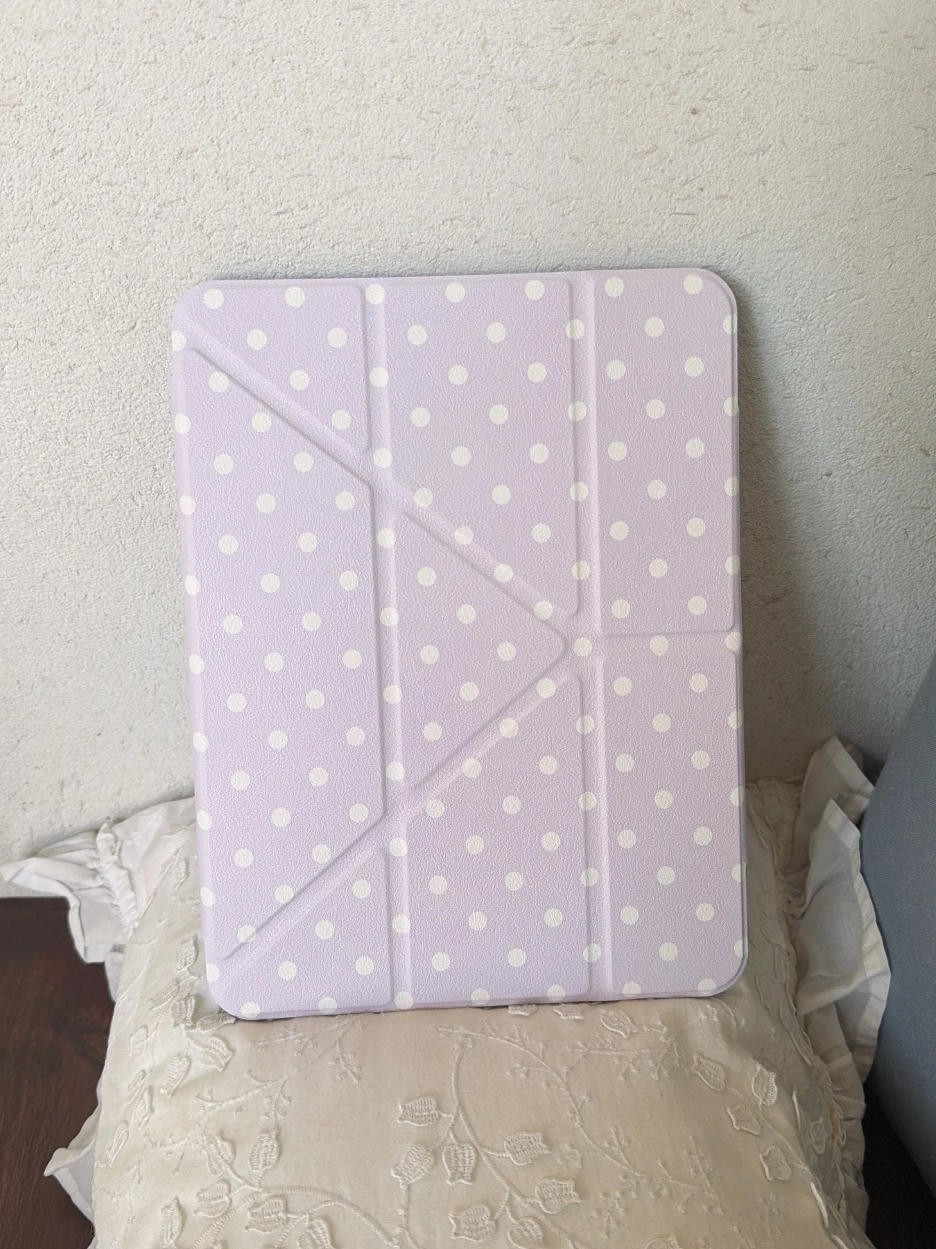 Funda para iPad plegable en Y con lunares y cierre a presión (6 colores) para iPad10/11th Air 11 4/5 10,9 Pro 11 12,9 iPad 10,2 7/8/9th Gen