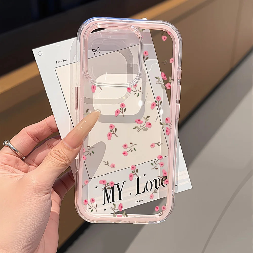 Funda de teléfono Love Heart para iPhone 17 funda iPhone 13 16 15 11 12 14 Pro Max 17 Air silicona 2 en 1 funda transparente suave a prueba de golpes