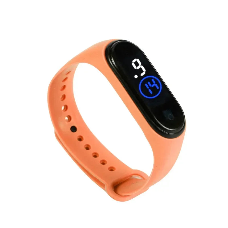 Reloj deportivo resistente al agua para niños, reloj Digital LED con pantalla táctil inteligente, correa de silicona de dos tonos, reloj para hombres y mujeres, reloj para estudiantes