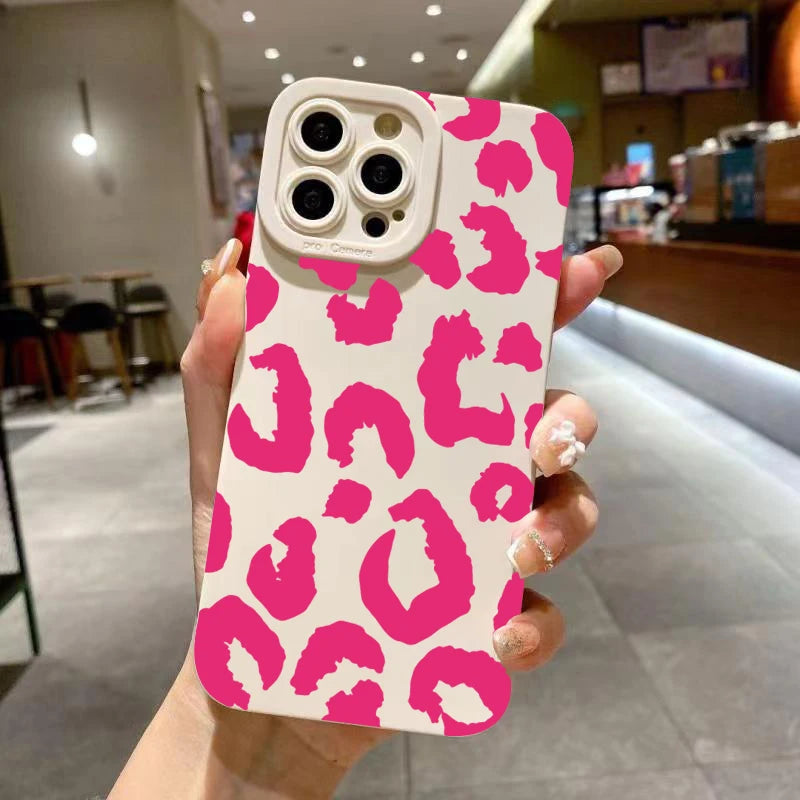 Funda protectora de teléfono con diseño de leopardo para iPhone 16, fundas para iPhone 17 Air 15 14 13 12 11 Pro Max 16E XS XR X 7 8 Plus