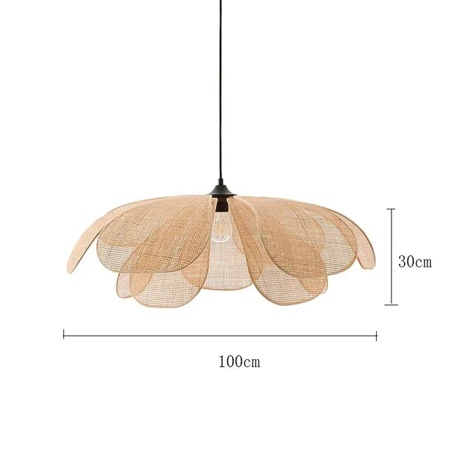Lámparas de techo, lámpara colgante de ratán con forma de flor, lámpara colgante de ratán tejido para sala de estar, comedor, casa de huéspedes, decoración del hogar