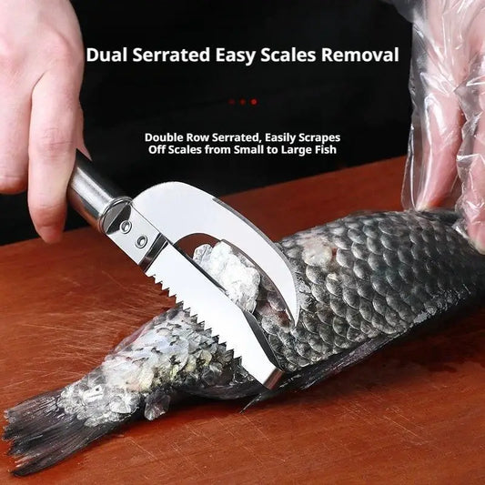 Cepillo 2 en 1 para Pescado, Removedor Rápido de Escamas, Herramienta para Desescamar Pescado, Cuchillo de Pesca, Herramientas de Limpieza, Accesorios de Cocina