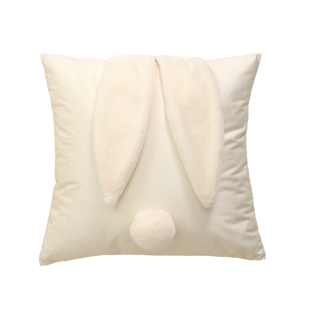 BUYNOW-fundas de cojín con Orejas de conejo, fundas de almohada de terciopelo holandés, decoración de felpa suave, fundas de almohada para sofá, decoración del hogar, 1 ud.
