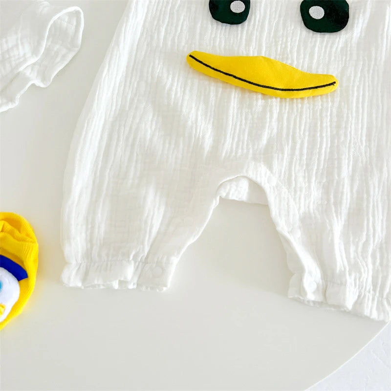 Mono de muselina para bebé, abrigo, sombrero, oso, conjunto de ropa de verano para bebé, abrigo para niño, pelele, traje blanco para niño pequeño, ropa infantil 0-3T, 3 uds.