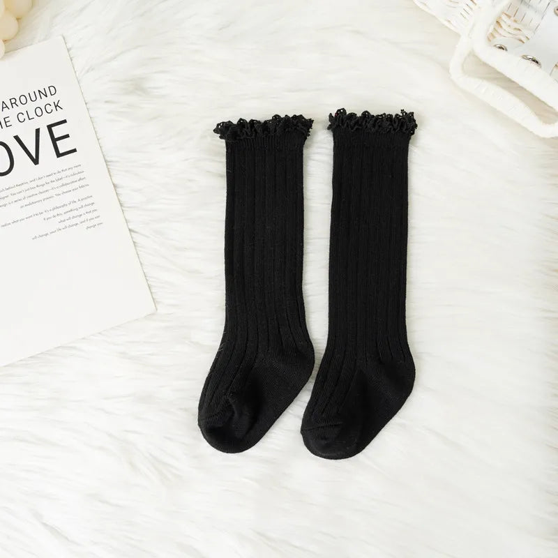 Calcetines Largos con Encaje para Niñas