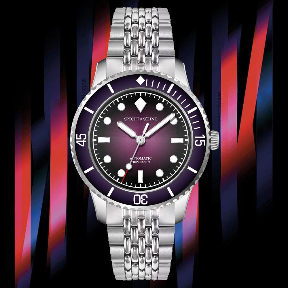 Nuevo Reloj de Buceo para Hombre Specht & Söhne 2026, 39 mm, Vintage, Automático, Mecánico, Cristal de Zafiro, Luminoso BGW, Resistente al Agua 200 m