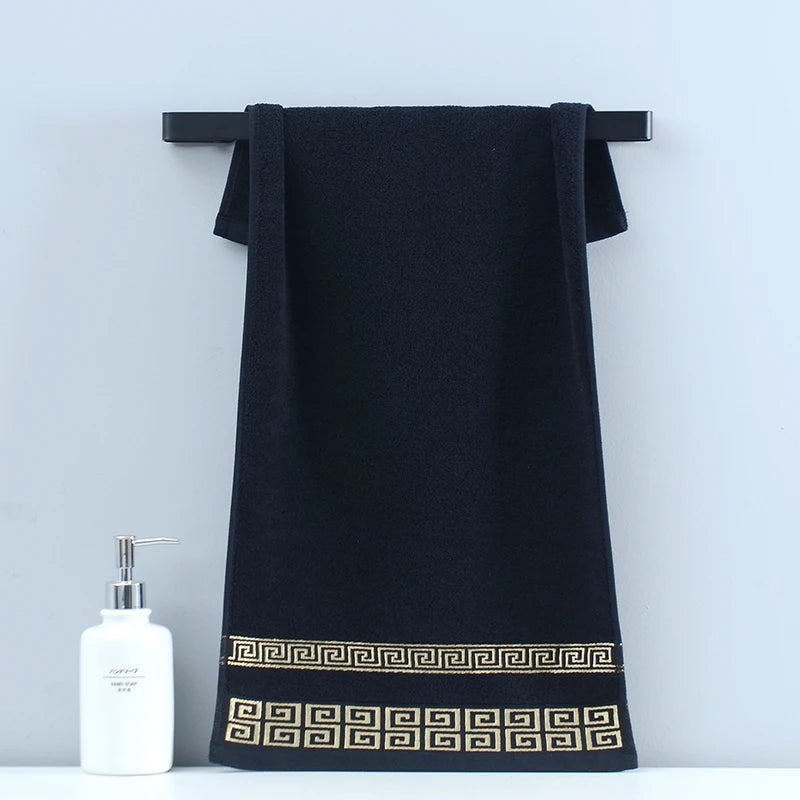 Juego de toallas de algodón con letras bordadas S - 1/2/3 piezas, toallas de mano suaves y absorbentes de jacquard para lavar la cara y las manos, para baño, gimnasio, spa