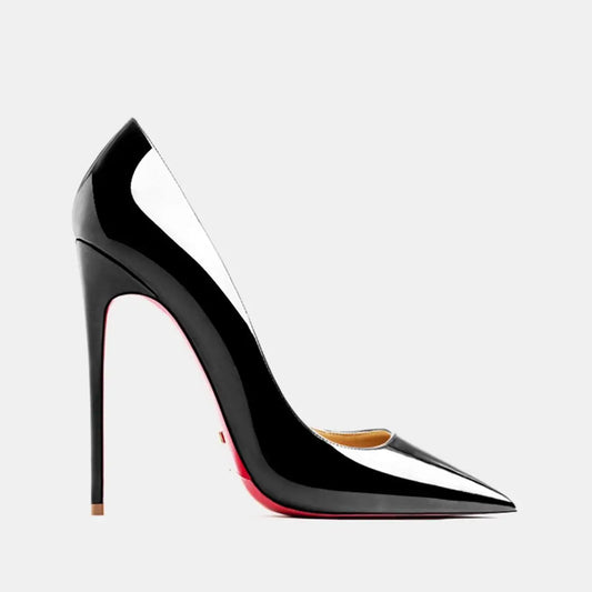 Zapatos de Tacón para Mujer 2026, Tacones de Cuero de Marca de Lujo, Zapatos de Tacón Alto con Punta en Pico y Suela Roja, Elegantes Stilettos para Damas, Zapatos de Fiesta