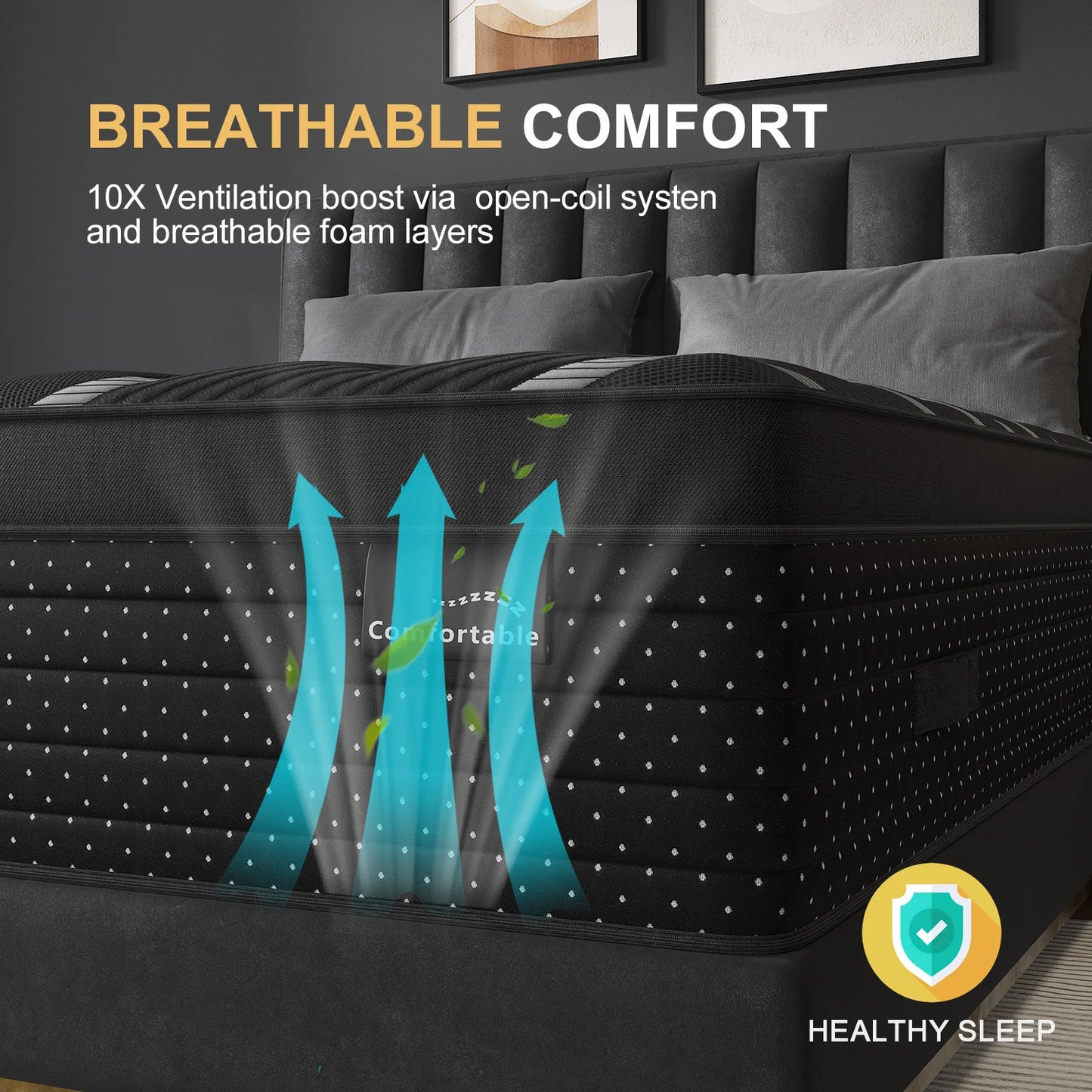 12/14in Hybrid Gel Memory Foam Mattress with Pocket Spring, Medium Firm, Motion Isolation Mattress in a Box
