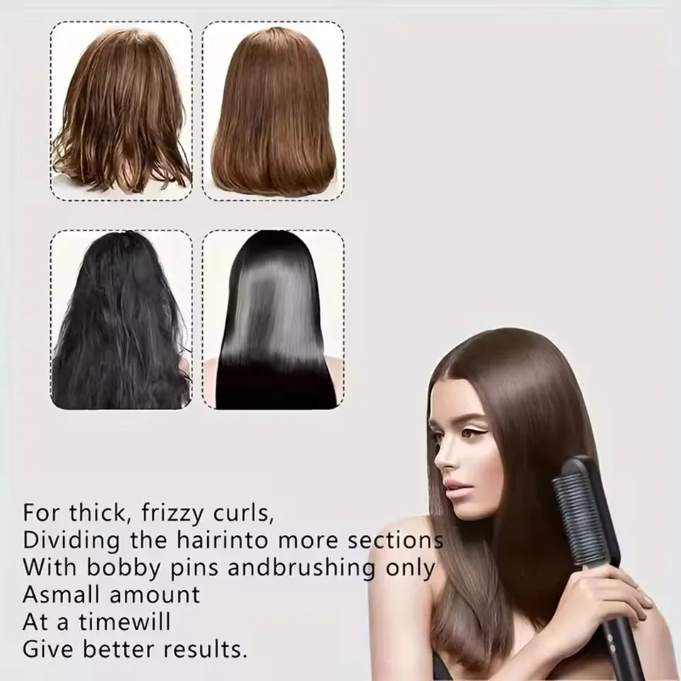 Plancha de Pelo Profesional de Calentamiento Rápido, Peine Eléctrico Caliente para Rizar el Cabello, Cepillo Multifuncional para Peinado y Cuidado Personal