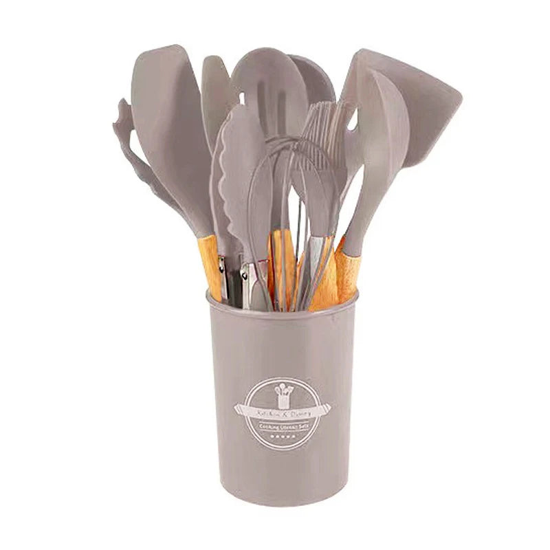 Kit de cocina de silicona de 12 piezas, utensilios de calidad alimentaria, juegos de cocina, espátula giratoria, cuchara medidora, utensilios de cocina prácticos, herramienta Kitchenwa