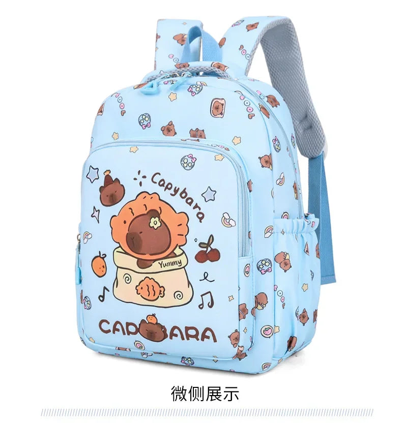 Mochila colorida Capybara 3 unids/set para mujer, mochilas escolares informales con bolsa de almuerzo, mochila para chica, niño, estudiante y adolescente