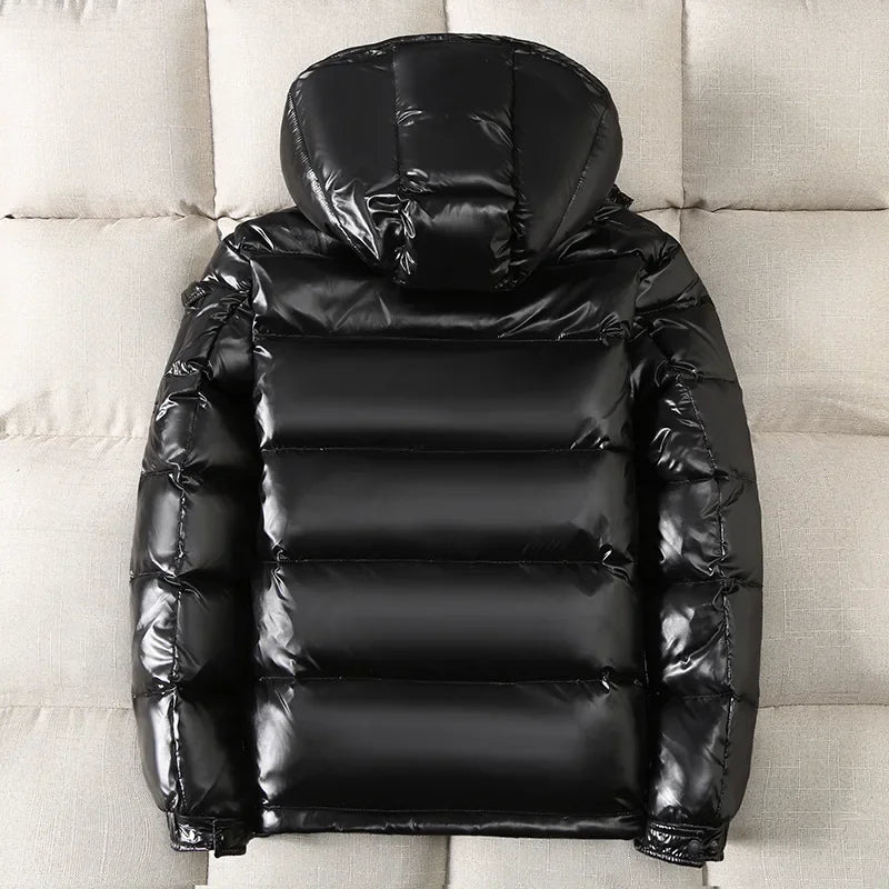 Chaqueta de plumón corta impermeable a la moda para hombre, Parka ligera de plumón de pato para esquí en nieve, Parka brillante de alta calidad, chaqueta de invierno para hombre