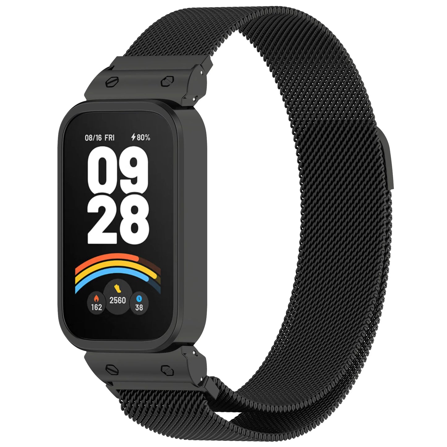 Funda de Metal + correa milanesa para Xiaomi mi band 9, accesorios activos, pulsera, correa + funda protectora de parachoques para Redmi band 3