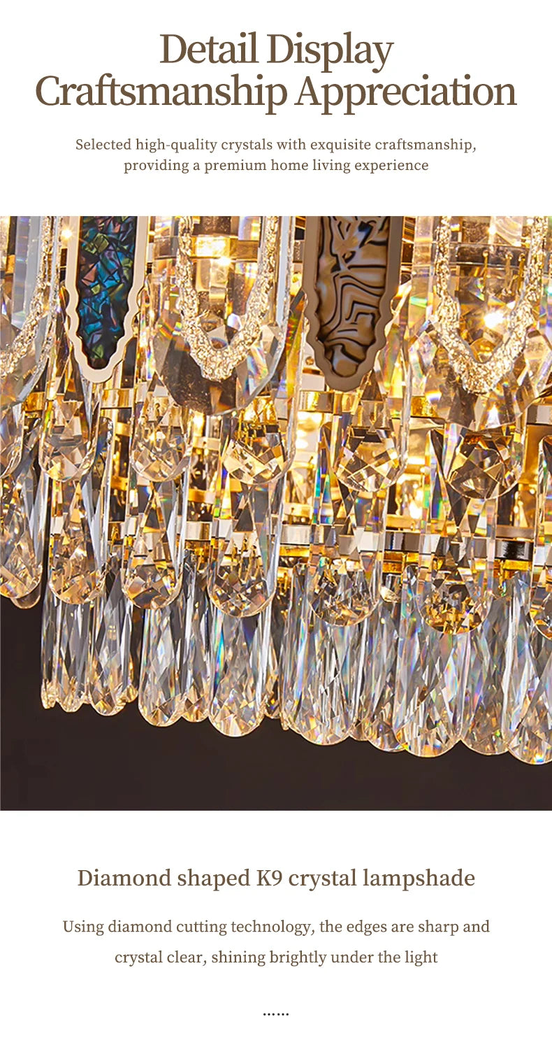 Techo para comedor, candelabro de cristal Led moderno, lámpara colgante de techo para sala de estar, Villa, Loft, iluminación colgante
